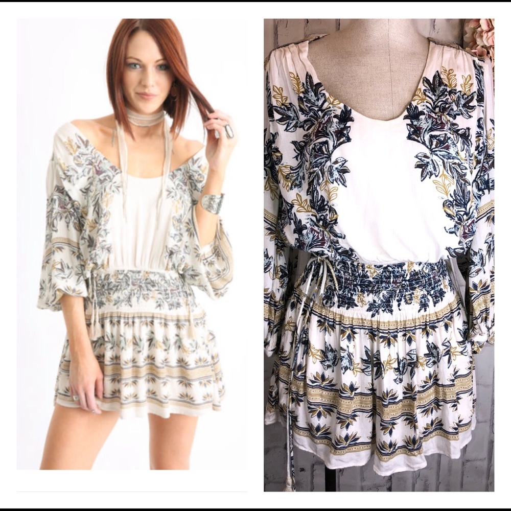 Free People Moonlight Drive Print Micro Mini Dress